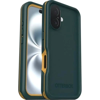 Abbildung von OtterBox Frē Series MagSafe Hülle für iPhone 16, Wasserdicht (IP68), stoßfest, schmutzabweisend, mit integriertem Displayschutz, 5X getestet nach Militärstandard, Grün