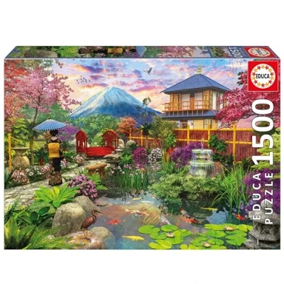 Abbildung von Educa Puzzle von 1500 Teilen für Erwachsene Japanischer Garten. Messen: 85 x 60 cm. Beinhaltet die puzzlekleber FixPuzzle. Seit 14 Jahren (19937)