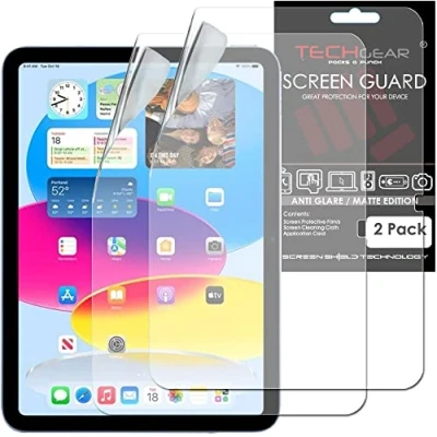 Abbildung von TECHGEAR [2 Stück iPad 10 2022 (10,9 Zoll) Anti Glare Matt Display Folie Matte Blendschutz Schutzfolie Kompatibel mit Apple 10. Generation 10.9 Zoll Neuste Modell