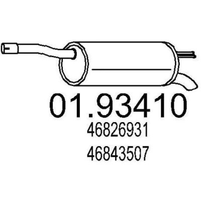 Abbildung von MTS 01.93410 Endschalldämpfer 820 FIAT: Doblo I Cargo, Kombi