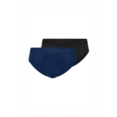 Abbildung von Sloggi 2P SLG Base Midi Briefs Schwarz/Blau Baumwolle Medium Herren