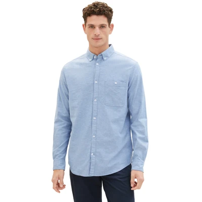 Abbildung von TOM Tailor Oxford Hemd, Herren, Größe: Small, Sure blue chambray