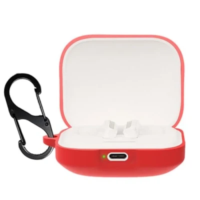 Abbildung von GIOPUEY Hülle Kompatibel mit Xiaomi Redmi Buds 5, Silikon Stoßfeste Schutzhülle, Ultradünn Case Cover, Kein Geruch, Rot