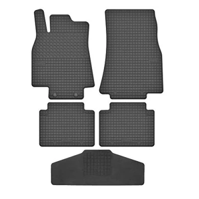 Abbildung von Fußmatten Vorne, Hinten + Tunnel Matte 5er Set für Mercedes Benz A Klasse W169 2004 2012 Gummi Gummimatten