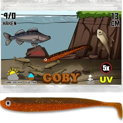 Abbildung von Paradox Fishing 5 STK. Goby Zandergummifische 13cm Zanderköder Gummifisch Zander Köder Gummifische Set