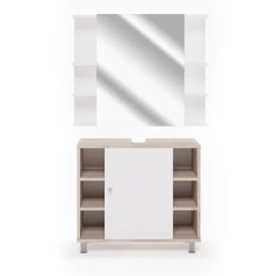 Abbildung von Vicco Badmöbel Set Fynn, Sonoma, 2 Teile, (2 er Set, St., Set)