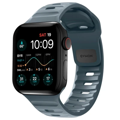 Abbildung von Nomad Apple Watch Armband Synthesekautschuk Dunkelblau Geeignet für Series 1 9 / SE