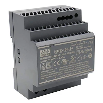 Abbildung von MEAN WELL HDR 100 24 AC DC Ultra Slim DIN Rail Netzteil CV, schwarz
