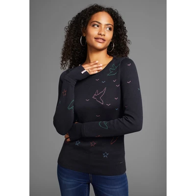 Abbildung von KangaROOS Rundhalspullover, mit gestrickten Motiven NEUE KOLLEKTION