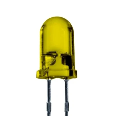 Abbildung von Lumetheus LED 5mm Farbe gelb 3000 mcd 25 Stück Leuchtdiode extra hell 2V gelbe Diode 2 Pin LEDs Gehäuse diffus farbig
