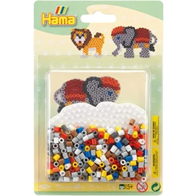 Abbildung von Hama Perlen 4183 Kleines Set Elefant mit ca. 450 bunten Midi Bügelperlen Durchmesser 5 mm, Stiftplatte, inkl. Bügelpapier, kreativer Bastelspaß für Groß und Klein