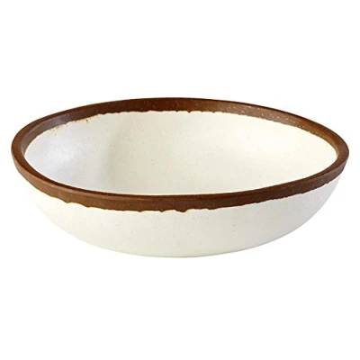 Abbildung von APS 84573 Schale/Teller CROCKER, Ø 16,5 cm, Höhe 4 0,5 Liter, Melamin, creme mit braunem Rand