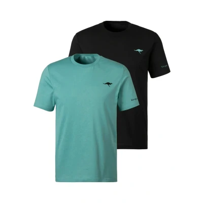 Abbildung von Kangaroos 2 PACK Tshirt basic Petrol schwarz, Herren, Größe: Small, schwarz