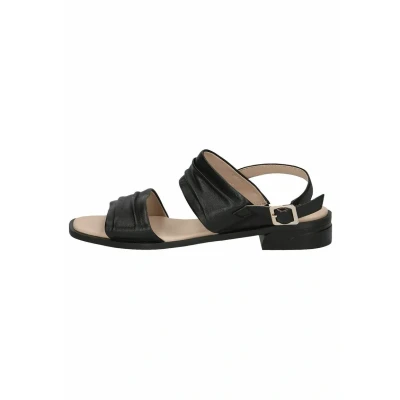 Abbildung von CAPRICE Damen Sandalen flach aus Leder mit Fußbett, Schwarz (Black Softnap.), 37 EU