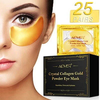 Abbildung von 24K Gold Augenpads 25 Paar,Augenpads Gegen Augenringe,Reich Hyaluronsäure,Kollagen und B5,Feuchtigkeit Spendende,Anti Aging Augenmasken Eye Pads,Mindern Falten Schwellungen,Dunkle Kreise