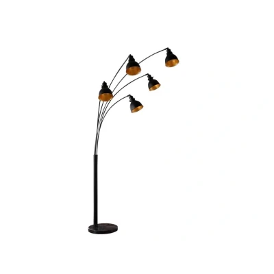 Abbildung von Lindby Stehlampe Lira, 5 flg., Höhe 205 cm, schwarz, gold