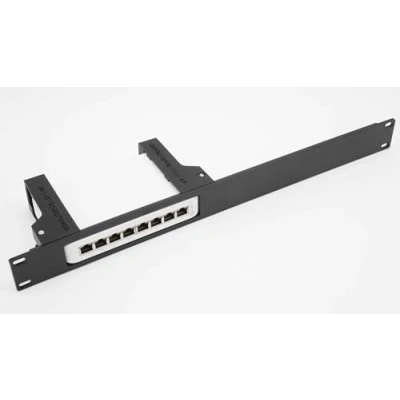 Abbildung von thingsINrack Für UniFi USW LITE 8 POE Spritzgegossene Front, 48,3 cm (19 Zoll), 1U Rack Halterung