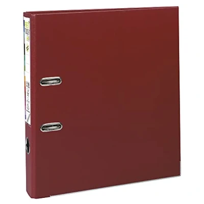 Abbildung von Exacompta 53104E Premium PP Ordner Prem&#039;Touch. 5 cm schmal DIN A4 Kunststoffbezug außen Papierbezug innen Rückenschild austauschbar Ringordner Aktenordner Briefordner Plastikordner bordeaux