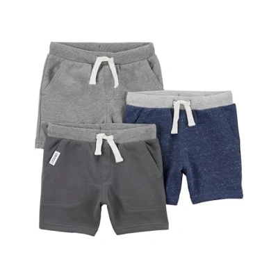 Abbildung von Simple Joys by Carter&#039;s Baby Jungen Multi Pack Knit Shorts, Marineblau Heidekraut/Kohlegrau Meliert/Grau, 6 9 Monate (3er