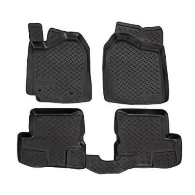 Abbildung von 3D Gummimatten Auto Matten Fussmatten Kompatibel mit Jimny 1998 2018, Individuelle Passform Hohem Rand cca 4 5cm, Allwetter, 4Tlg, Premium Qualität