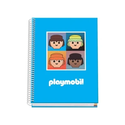 Abbildung von DOHE A5 Notizbuch, kariert, Spiralbindung, 100 Blatt mit 90 g/m², 5 mm, Hardcover, Playmobil Core, Schulmaterial Blau