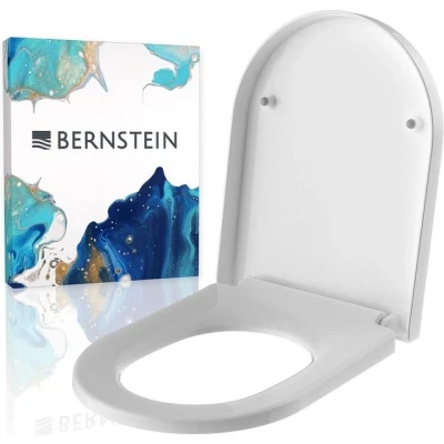Abbildung von Bernstein WC Sitz U1002 (Komplett Set, inkl. Befestigungsmaterial), weiß / D Form Absenkautomatik aus Duroplast abnehmbar