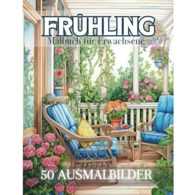 Abbildung von Frühlings Malbuch für Erwachsene: Naturbuch und Frühlingsszenen 50 Anti Stress Malvorlagen, die Kreativität Ausmalen zur Entspannung zum Stressabbau