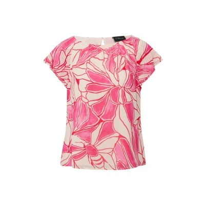 Abbildung von s.Oliver BLACK LABEL Kurzarmbluse Weiche Viskosebluse mit All over Print