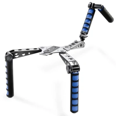 Abbildung von Walimex Pro Cineast I Hand Shoulder Videotripod schwarz/blau