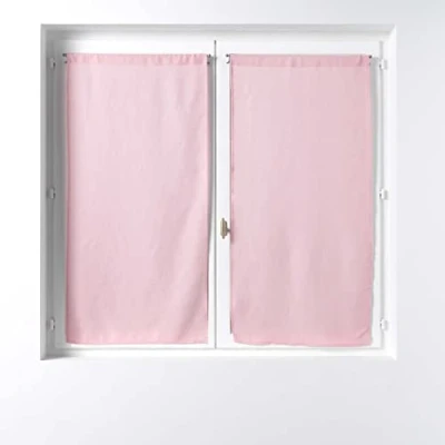 Abbildung von Douceur d&#039;Intérieur, Gardine, 2 x 60 120 cm, Seide, Rosa, gewebt