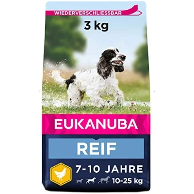Abbildung von Eukanuba Mature Trockenfutter fr reife mittlere Hunde mit frischem H...