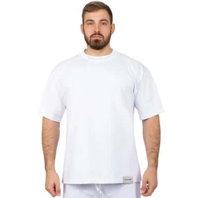 Abbildung von Reichstadt Trainingsshirt Sports Casual Kurzarm T shirt 23RS041 White XXL mit Stitching am Kragen