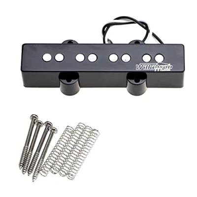 Abbildung von Wilkinson M Serie WOJB Variable Gauss Alnico 5 Jazz Bass Tonabnehmer Hals Vintage Ton Pickup für 4 Saiter JB Style E Bass,Schwarz
