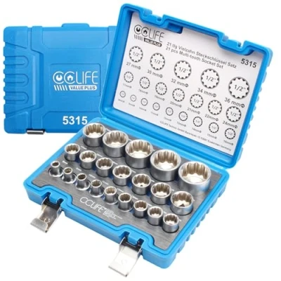 Abbildung von CCLIFE Steckschlüssel 1/2&quot; Vielzahn Nuss Satz Stecknuss 8 36mm