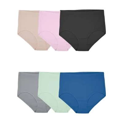 Abbildung von Fruit of the Loom Women&#039;s Underwear Breathable Panties (Regular &amp; Plus Size), Brief Cotton Mesh 6 Pack, 7
