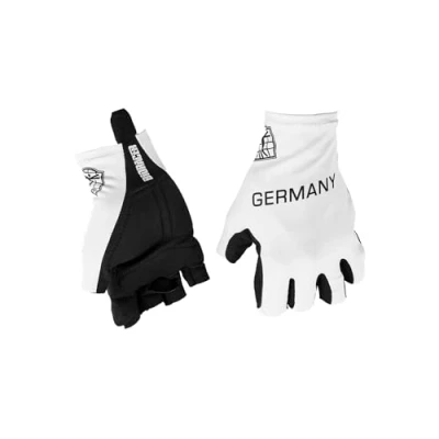 Abbildung von Bioracer Fahrradhandschuhe für Herren und Damen Unisex, offizielle BDR ikonische weiße Farbe Weiß Größe L (Handumfang 2224 cm)