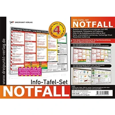 Abbildung von Info Tafel Set Notfall: Alle wichtigen Funkmeldungen, Seenotsignale, Funksysteme und Frequenzen auf einen Blick