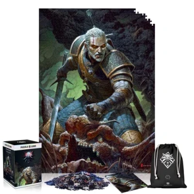 Abbildung von Good Loot The Witcher Dark World Puzzles Premium Box Sack Poster Computerspiel Spielepuzzles für Jugendliche und Erwachsene Freizeitideen Inspiriert Durch EIN 1000 Bestandteile