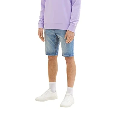 Abbildung von TOM Tailor denim Regular Jeans Shorts, Herren, Größe: Medium, Used bleached blue