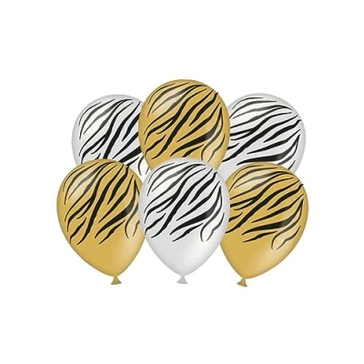 Abbildung von Zebra Druckballons 30 cm 6 Stück