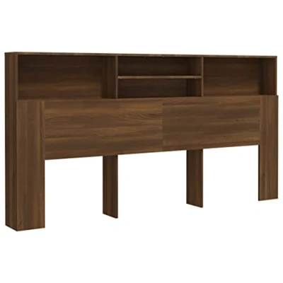 Abbildung von vidaXL Kopfteil mit Ablagen Regal Wand Bücherregal Betthaupt Bettkopfteil Schlafzimmer Braun Eichen Optik 200x19x103,5cm