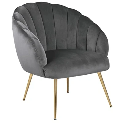 Abbildung von AC Design Furniture Denise Relaxsessel, H: 81 x B: 71 T: cm, Dunkelgrau, Stoff/Chrom, 1 Stk.