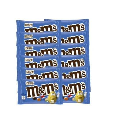 Abbildung von M&amp;Ms Crispy 12x 36g Schokolinsen Knusperreiskern in Milchschokolade mit Zuckerüberzug