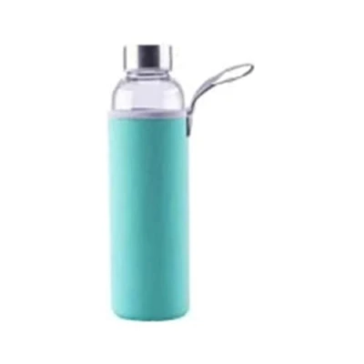 Abbildung von axentia Unisex Erwachsene Wasserflasche Trinkflasche aus Glas, türkis, 1 l
