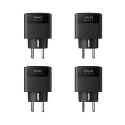 Abbildung von Anker SOLIX Smart Plug für Balkonkraftwerk, Solarbank 2 Serie, WLAN, Bluetooth, Präzise Stromlasterkennung, Spart Stromkosten, Plug&amp;Play, Fernbedienung, 2500W Max Last, Solarenergie zuhause, 4er Pack