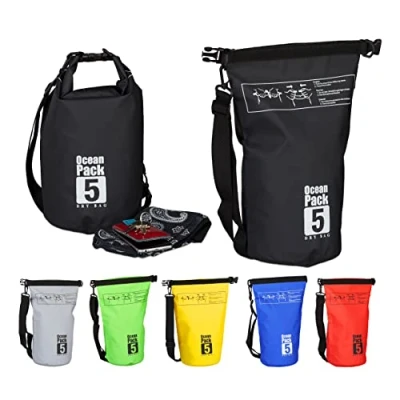 Abbildung von relaxdays Packsack Ocean Pack 5L wasserdicht, Schwarz