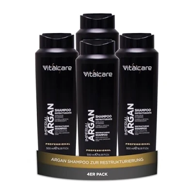 Abbildung von Vitalcare Imperial Argan Restrukturierendes Shampoo, für trockenes und strapaziertes Haar, Shampoo mit Arganöl, 4 x 500 ml