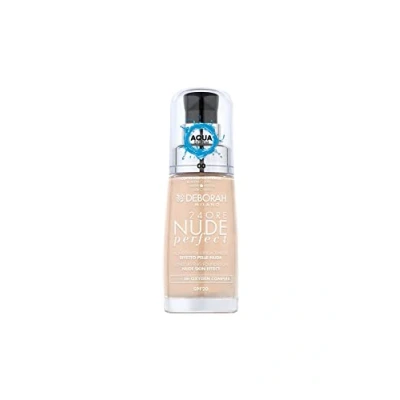 Abbildung von Deborah Milano Flüssiges Make up 24 Stunden Nude Perfect SPF 20, 00 Ivory, natürlicher und feuchtigkeitsspendender Effekt, langanhaltender Halt, atmungsaktive Formel mit mittlerer Abdeckung, verleiht