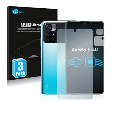 Abbildung von Savvies 6 Stück Schutzfolie für Xiaomi Poco M4 Pro 5G (Display+Kamera) Displayschutz Folie Ultra Transparent