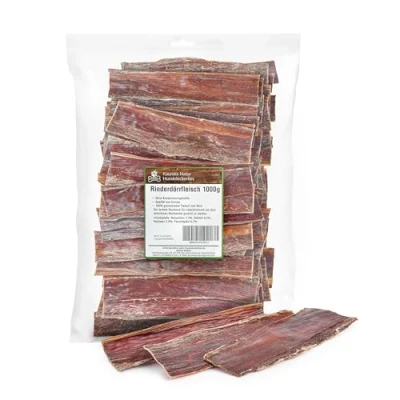 Abbildung von Kaureks Natur Hundeleckerlies Rinderdörrfleisch 1 kg. Schlund, Kausnack, Hundefutter, Kauartikel,